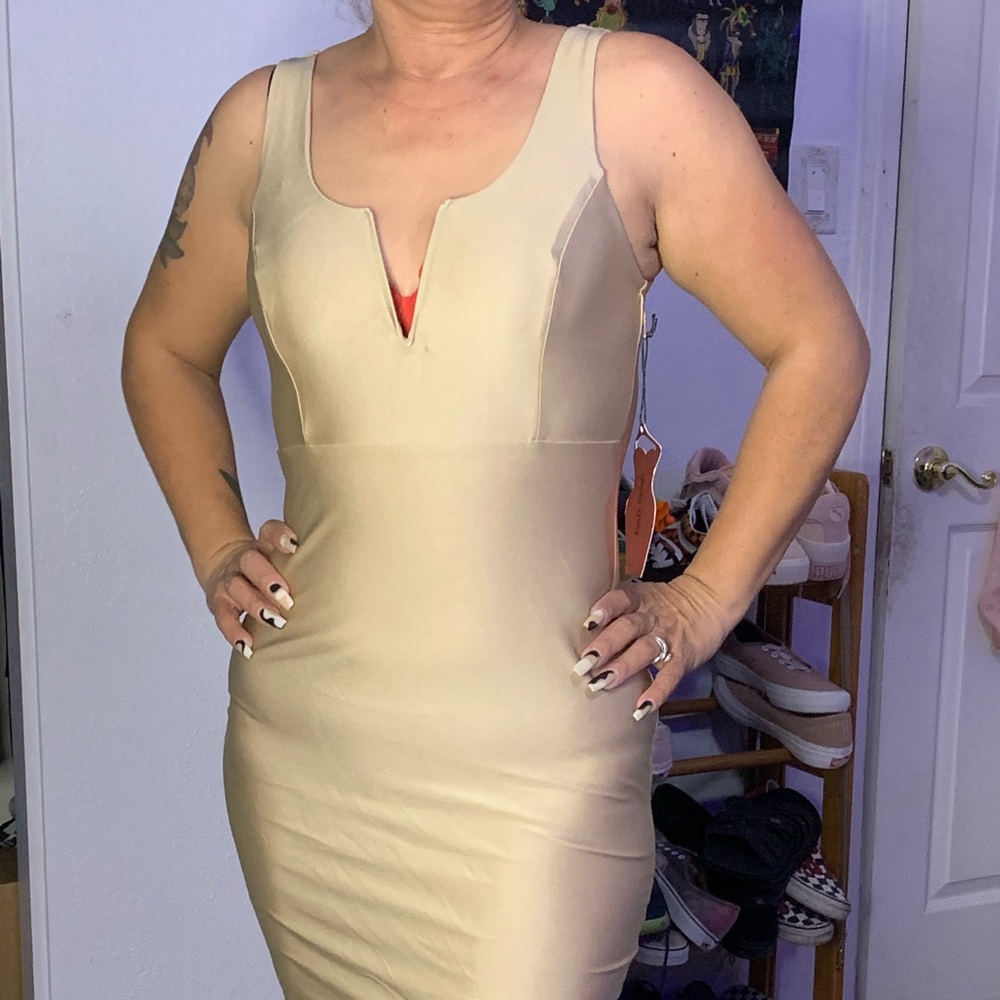 Gild silk tight dress
